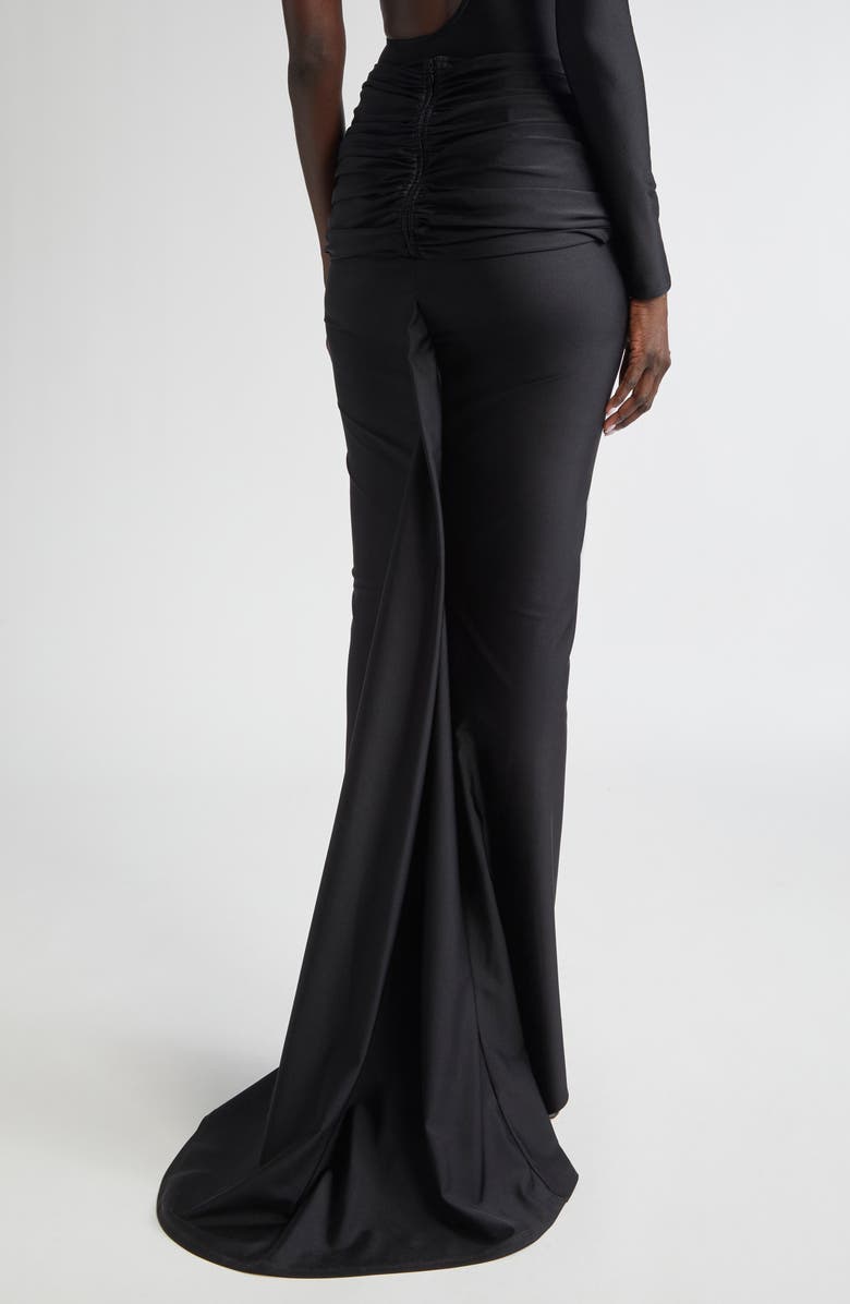 LaQuan Smith Low Rise Jersey Maxi Skirt with Train, Alternate, color, 