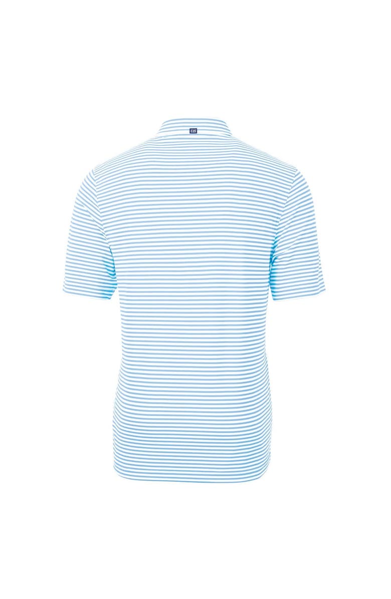 Cutter & Buck Men's Cutter & Buck Powder Blue West Michigan Whitecaps Big & Tall Virtue Eco Pique Stripe Recycled DryTec Polo, Alternate, color, Powder Blue