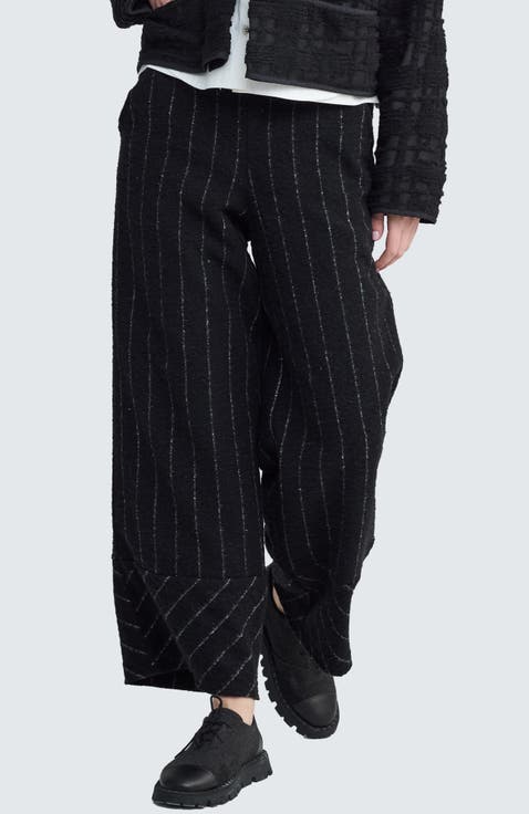 Illora Striped-Felt Pants