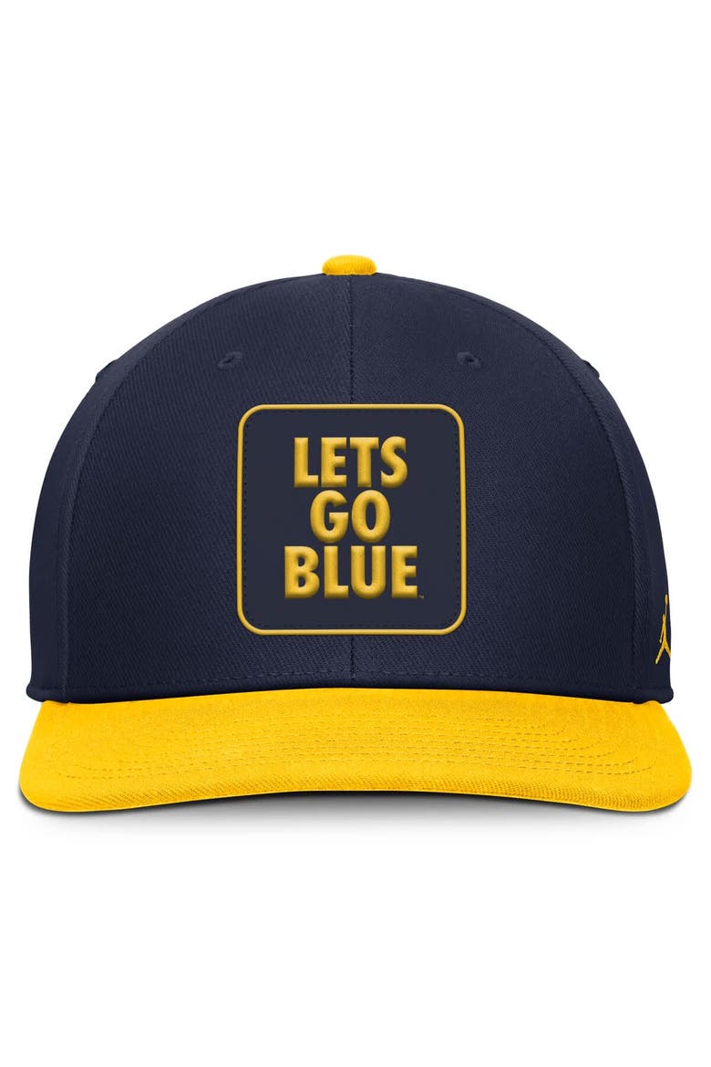 Men's Jordan Brand Navy/Maize Michigan Wolverines 2025 Sideline Campus Pro Local Snapback Hat, Alternate, color, Navy