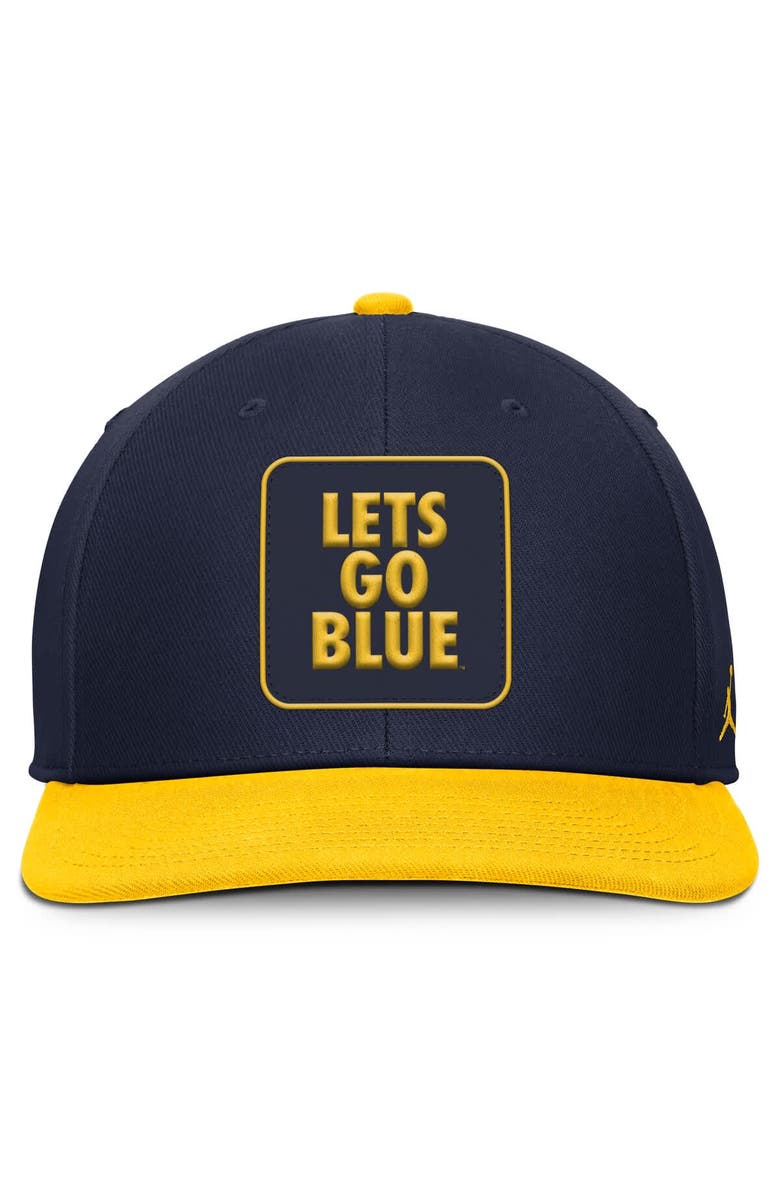 Jordan Brand Men's Jordan Brand Navy/Maize Michigan Wolverines 2025 Sideline Campus Pro Local Snapback Hat, Alternate, color, Navy