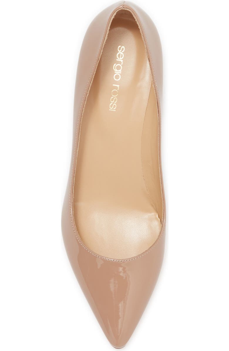 Sergio Rossi Vitellino Vernice Patent Leather Pump, Alternate, color,