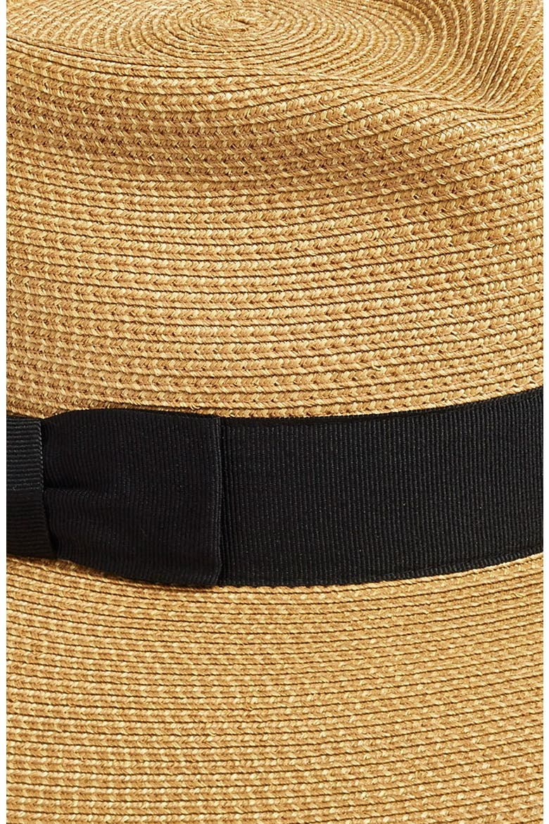 Phoenix Packable Straw Fedora Sun Hat, Alternate, color, NATURAL/ BLACK