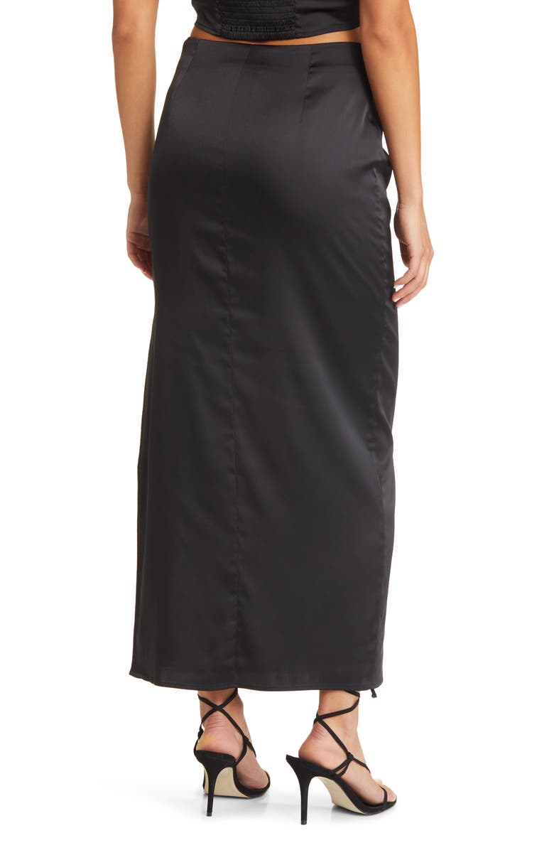 Open Edit Side Slit Satin Skirt, Alternate, color, 