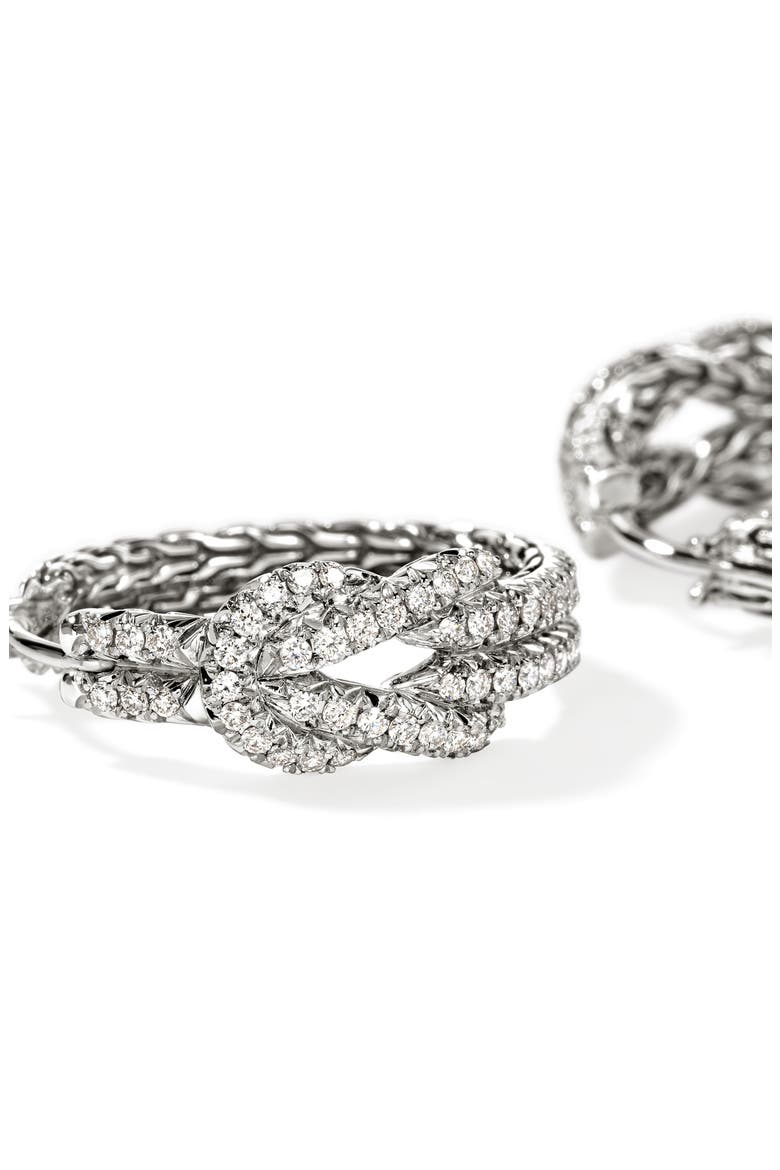 Love Knot Earrings, Sterling Silver, Diamonds, Alternate, color, SILVER