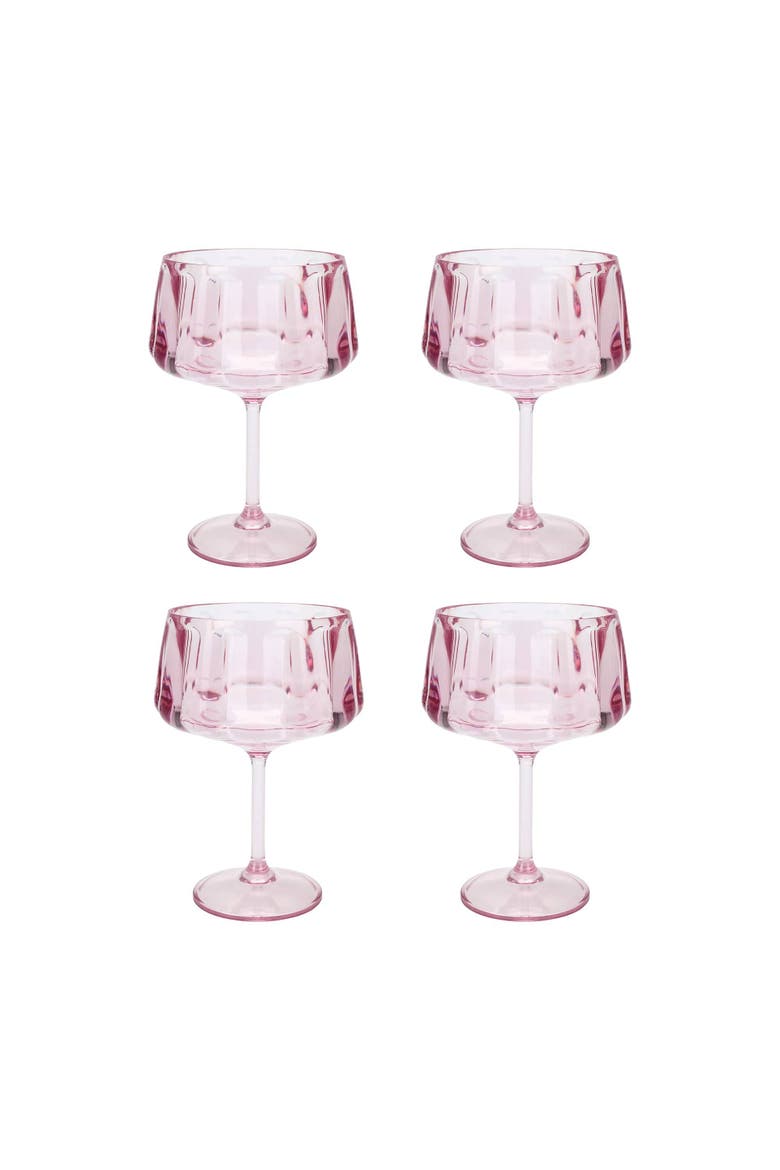 Pink Blush Coupe Glasses Set of 4, Main, color, Pink