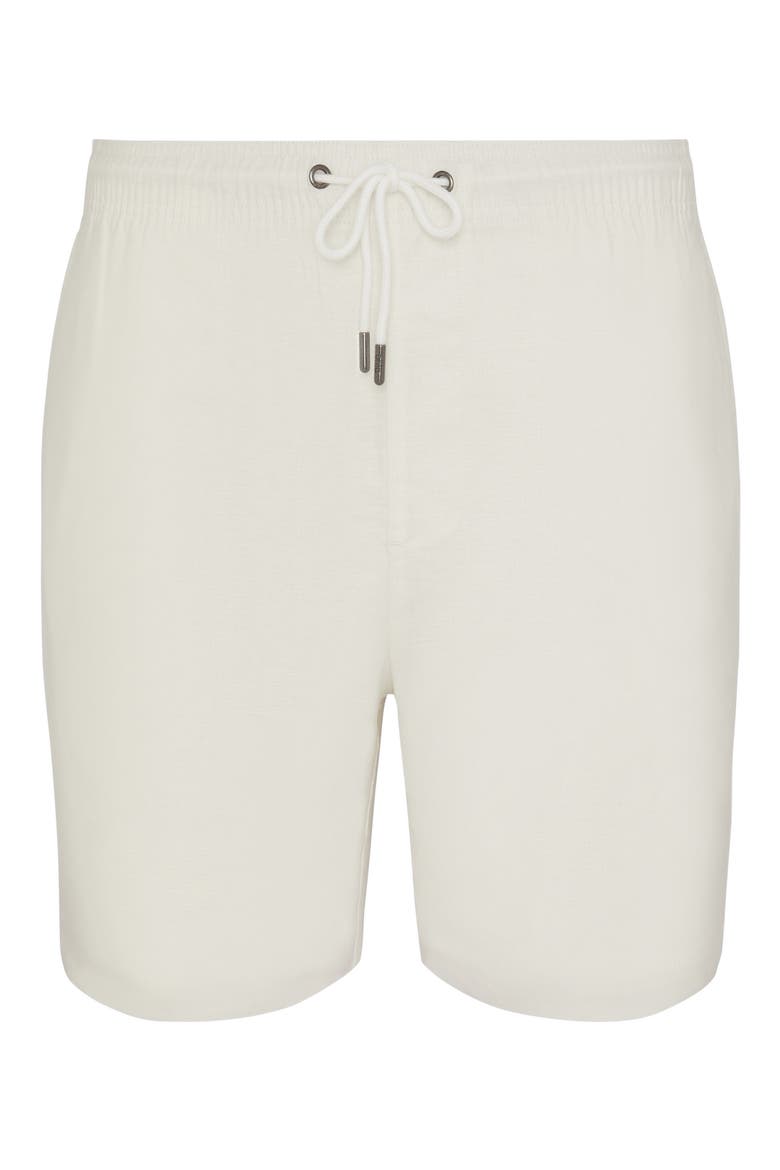 Stretch Linen Blend Pull-On Shorts, Alternate, color, WHITE