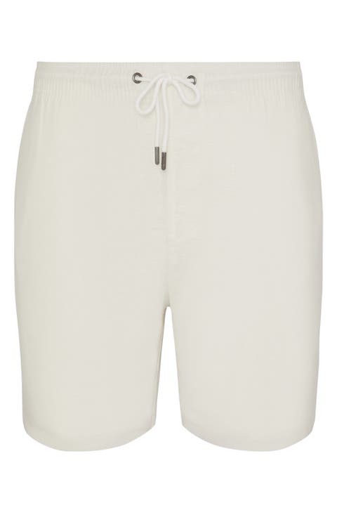Stretch Linen Blend Pull-On Shorts