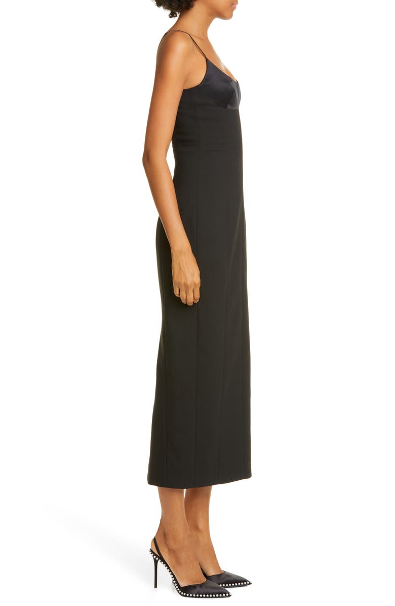 Alexander Wang Satin Bodice Midi Dress, Alternate, color,