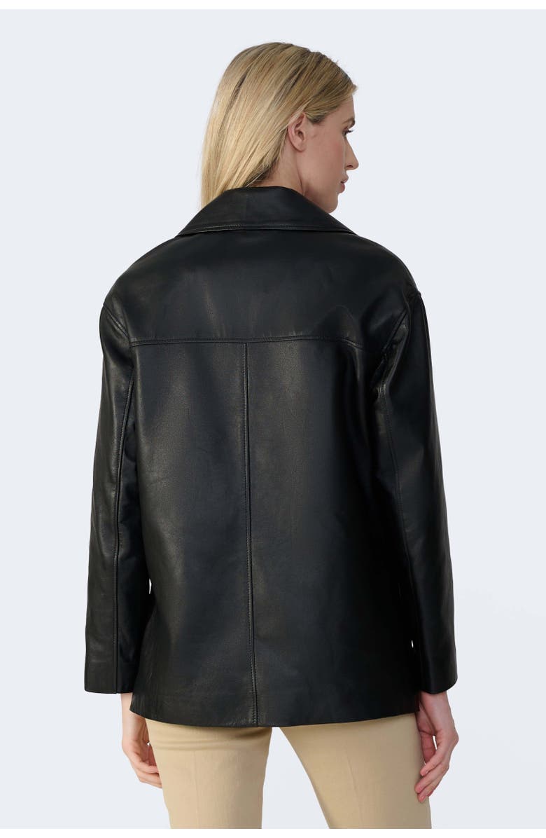 Furniq UK Colette Leather Jacket, Alternate, color, Black