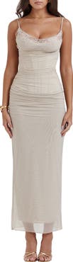 HOUSE OF CB Nalini Mesh Corset Cocktail Dress