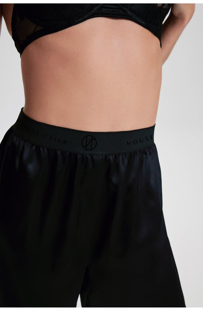 House Of Silk Unisex Silk Boxer, Alternate, color, Black