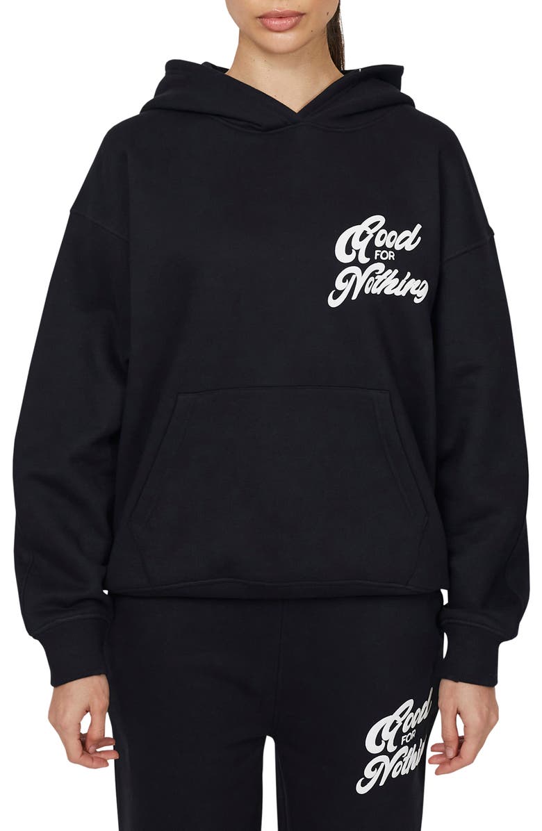 Good For Nothing Funk Relaxed Hoodie, Main, color, Black