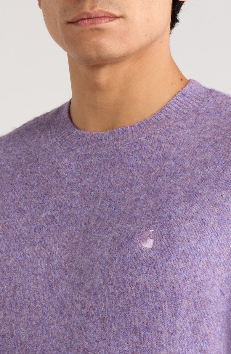 Carhartt Work In Progress Curtis Heathered Crewneck Sweater, Alternate, color, Tangled Phlox