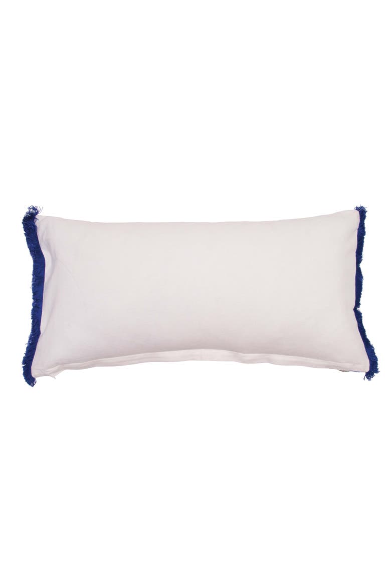 Octopus Embellished Fringed Throw Pillow, 12" x 24", Alternate, color, Blue