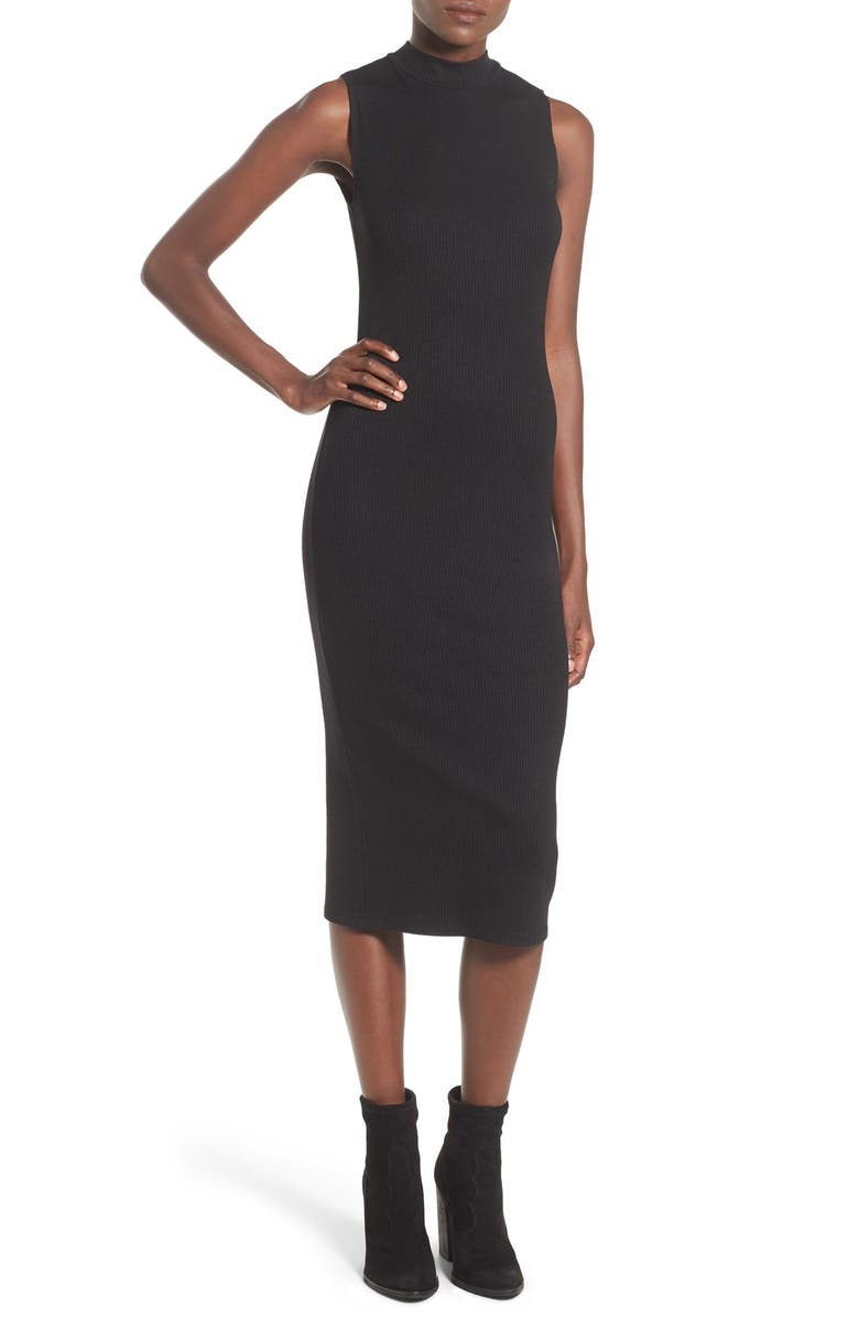 Leith Mock Neck Midi Dress, Main, color, 