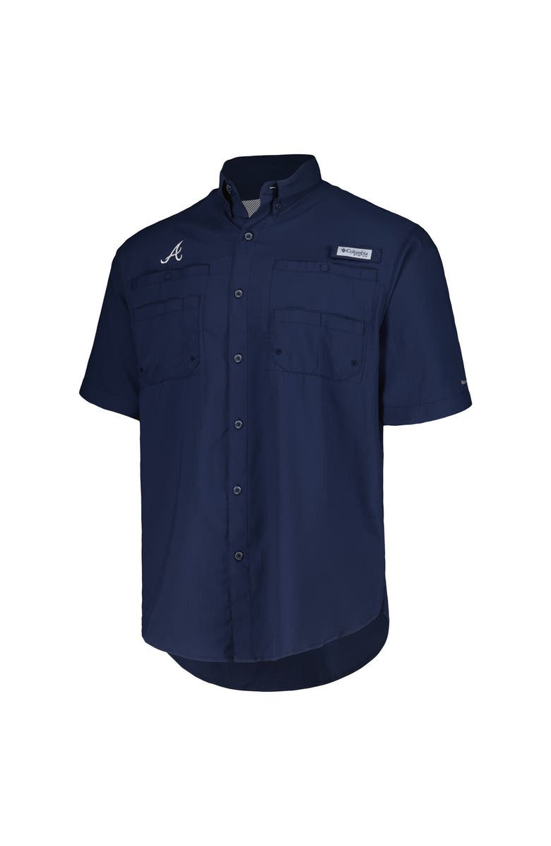 Columbia Men's Columbia Navy Atlanta Braves Tamiami Omni-Shade Button-Down Shirt, Alternate, color,