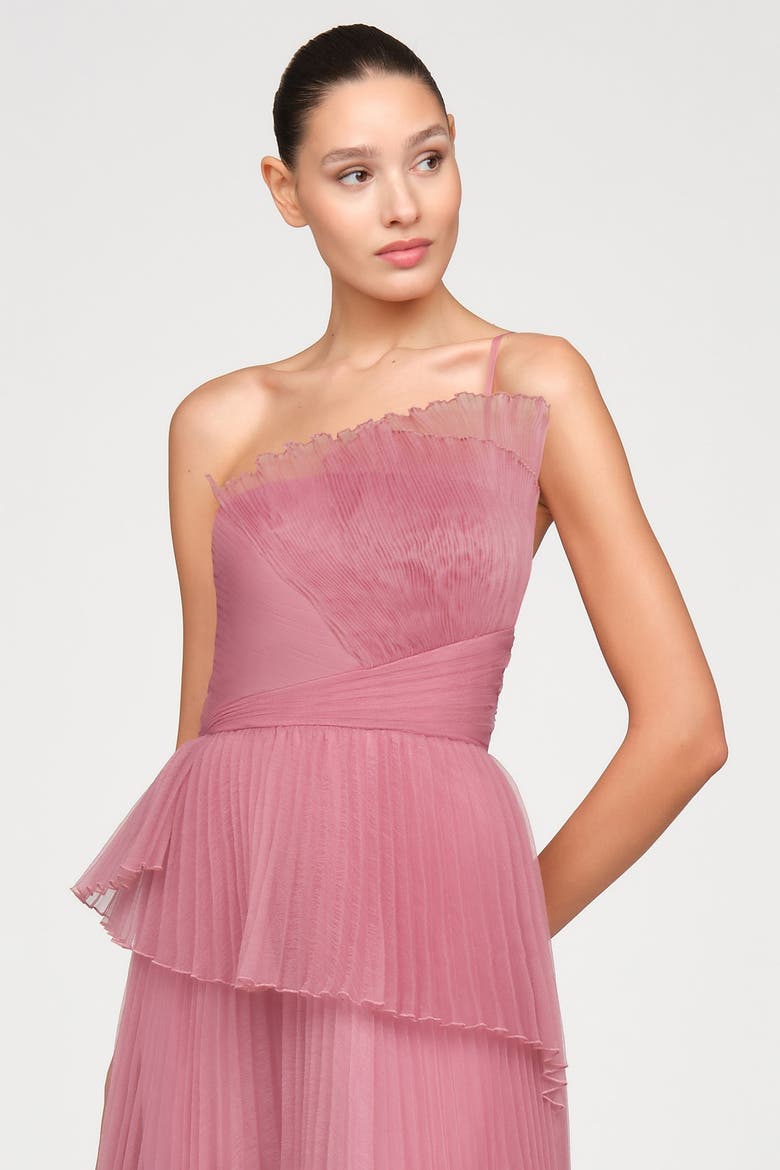 Delphine Pleated Organza Gown, Alternate, color, Dusk