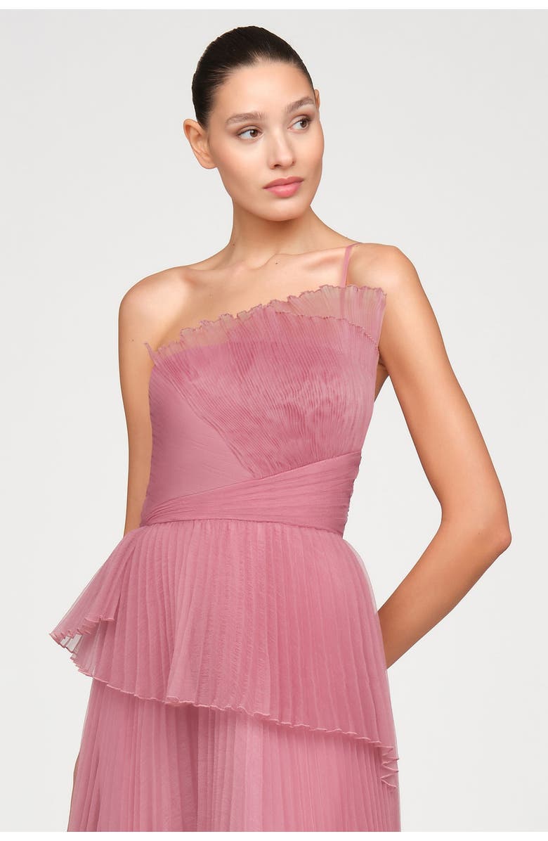Theia Delphine Pleated Organza Gown, Alternate, color, Dusk