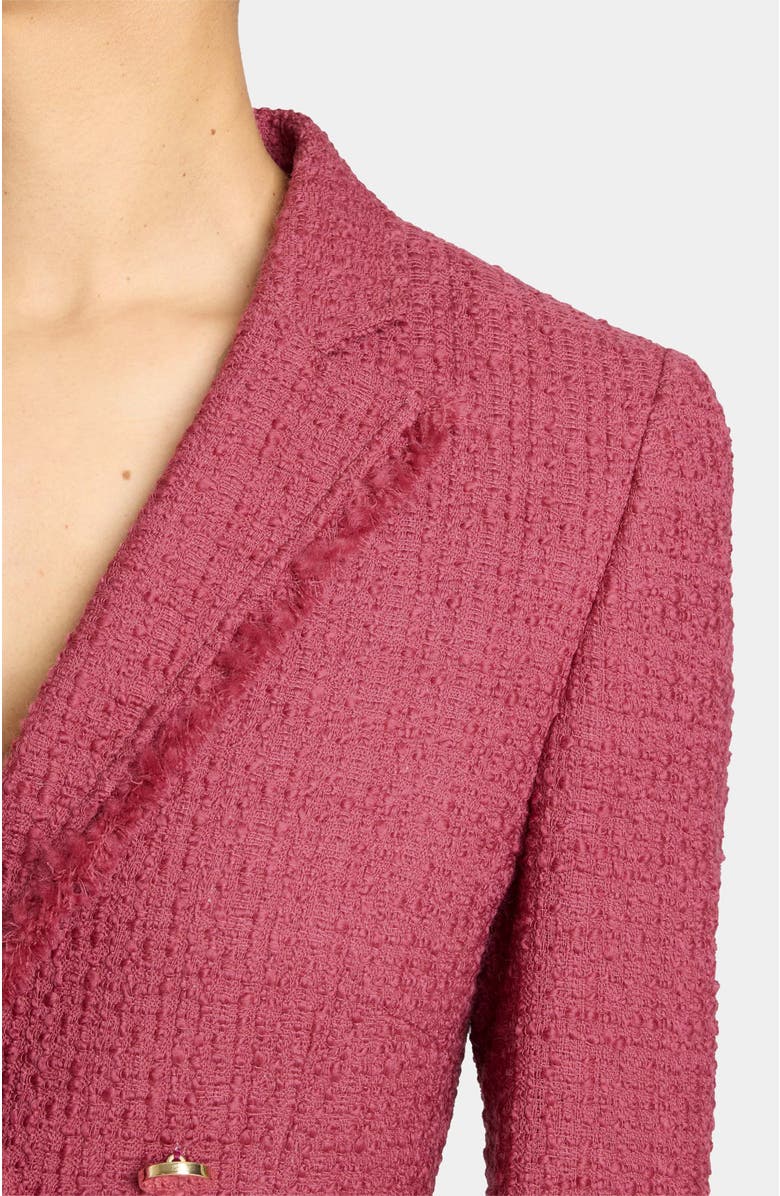 Santorelli Alaia Double-Breasted Tweed Jacket, Alternate, color, Crushed Berry