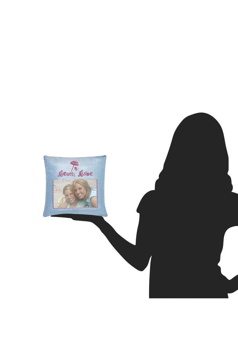 Beach Babe Picture Mini Accent Pillow, 10" x 10", Alternate, color, Blue