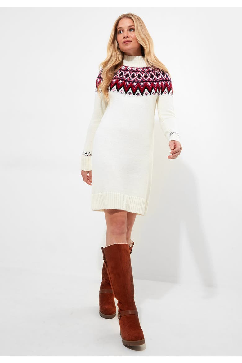 Fairisle Sweater Dress, Main, color, IVORY FAIRISLE
