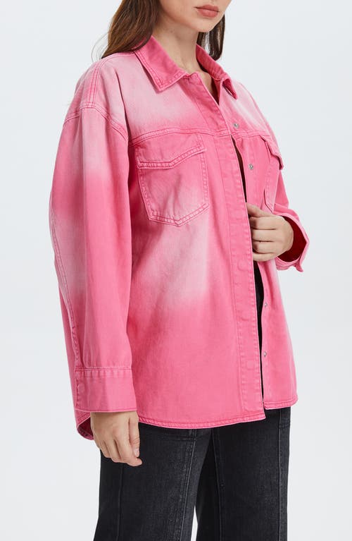 Bayeas Oversize Denim Shirt Jacket In Pink