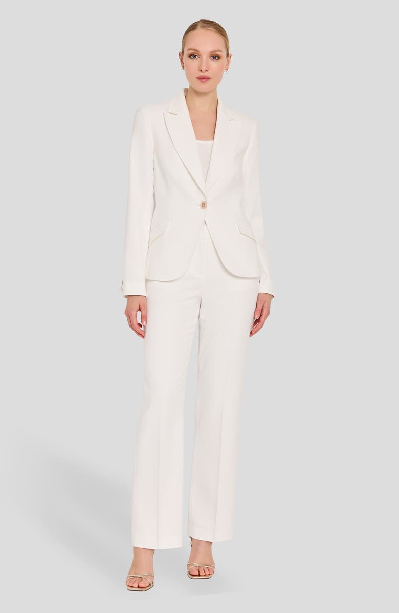 Tahari ASL One-Button Bouclé Blazer, Alternate, color, Ivory