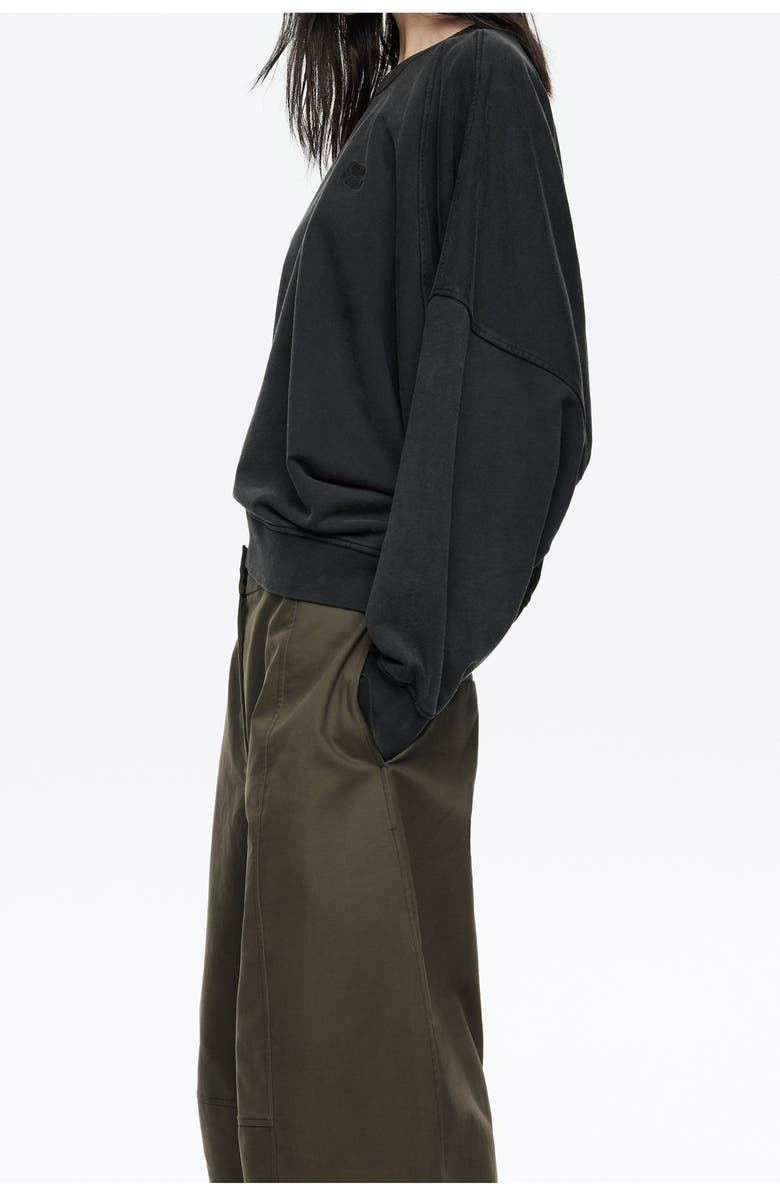 Bimba y Lola Embroidered Logo Balloon Sweatshirt, Alternate, color, Washed Black