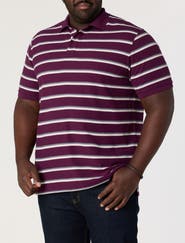 Harbor Bay by DXL Big & Tall Multi-Stripe Polo Shirt V3