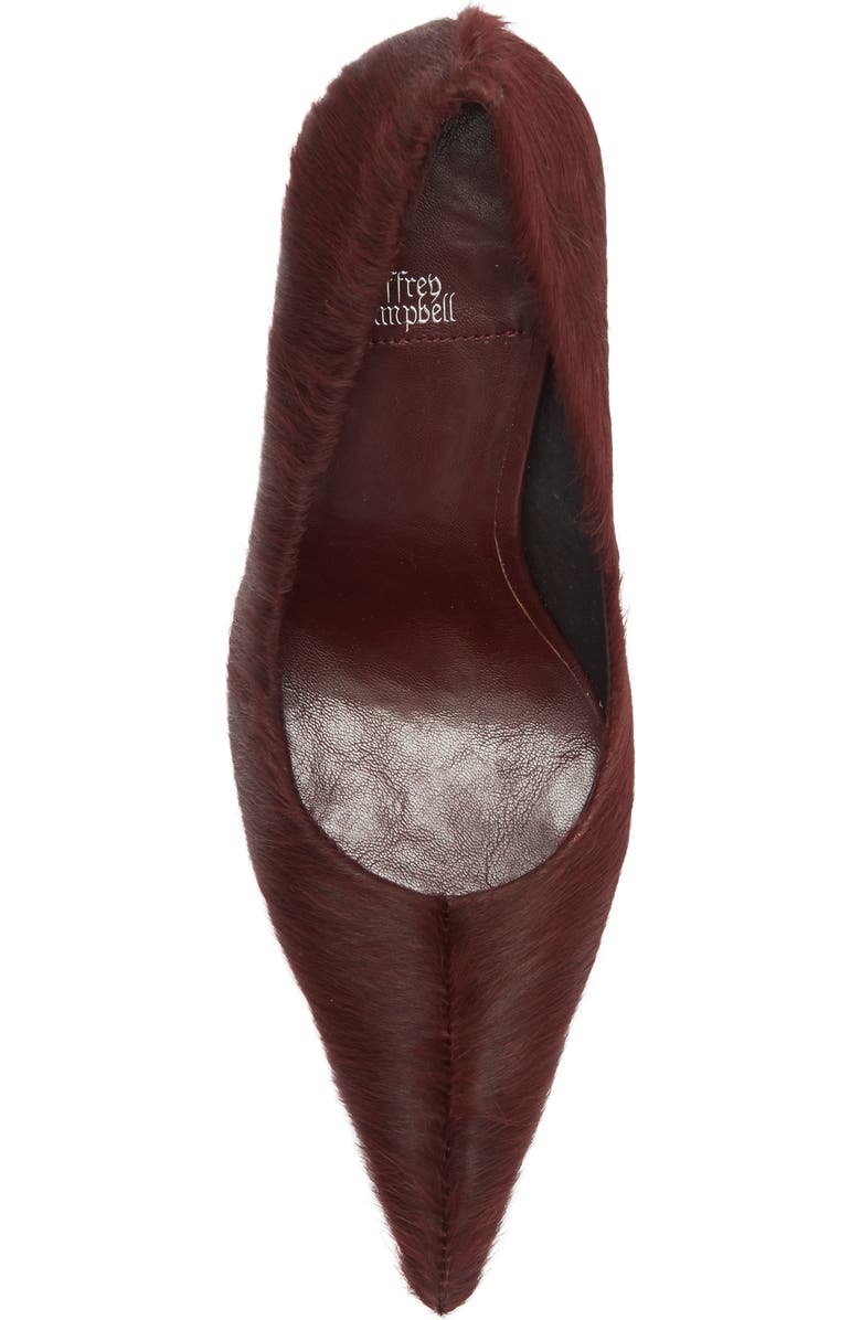 Jeffrey Campbell Genuine Calf Hair Pointed Toe Pump, Alternate, color, Wine Longhair