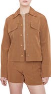 Vince Textured Cotton Blend Shirt Jacket