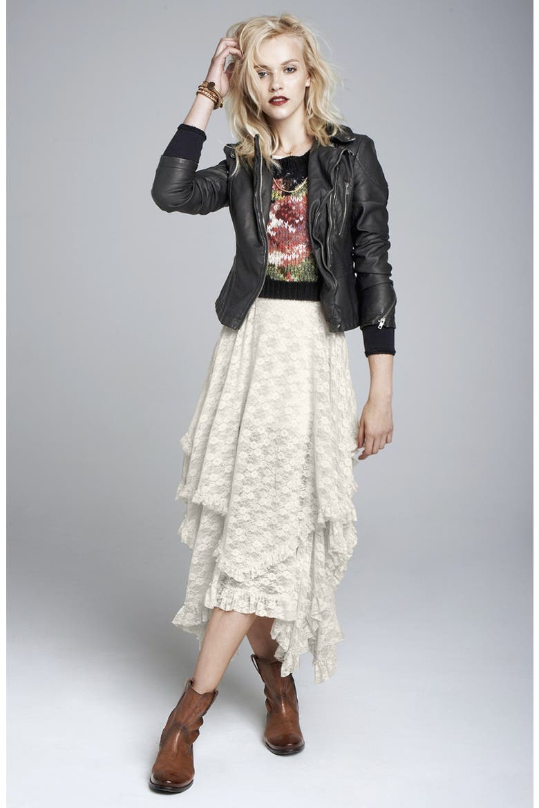 Distressed Faux Leather Moto Jacket, Alternate, color, DISTRESSED BLACK