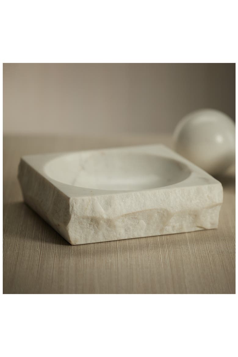 Terni Decorative Marble Dish, Alternate, color, WHITE