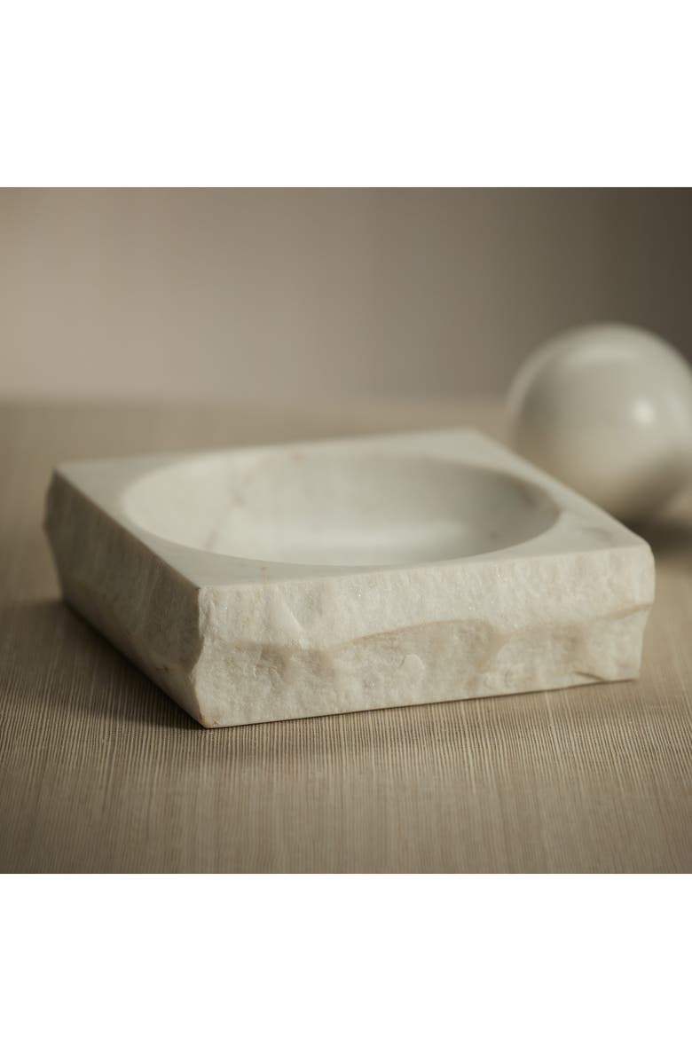 Zodax Terni Decorative Marble Dish, Alternate, color, White