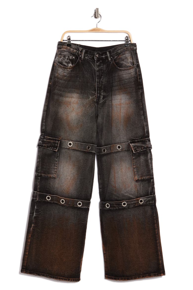 Ultra Baggy Skate Cargo Jeans, Alternate, color, WASHED BLACK