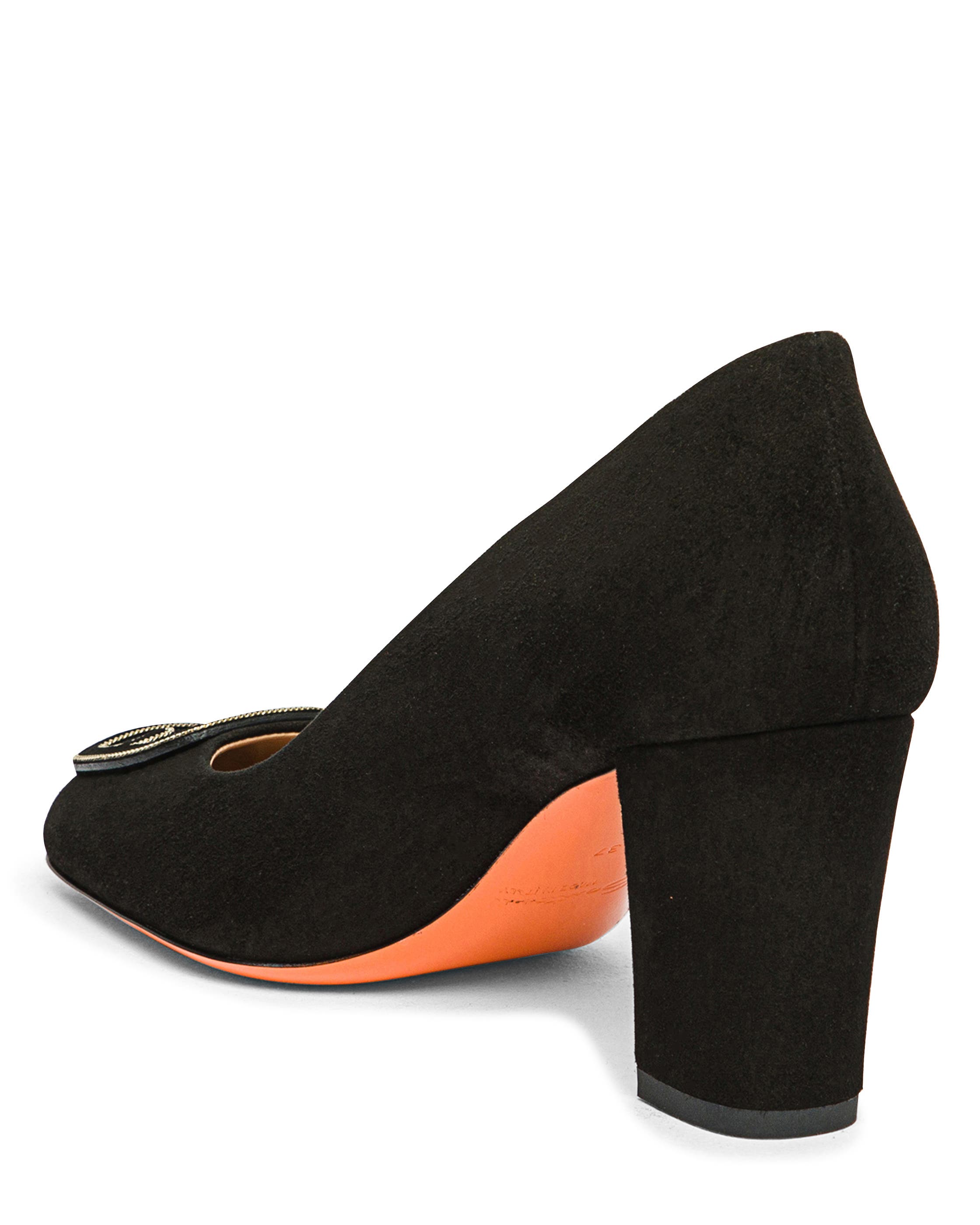 Santoni Suede High-Heel Pump, Alternate, color, Black