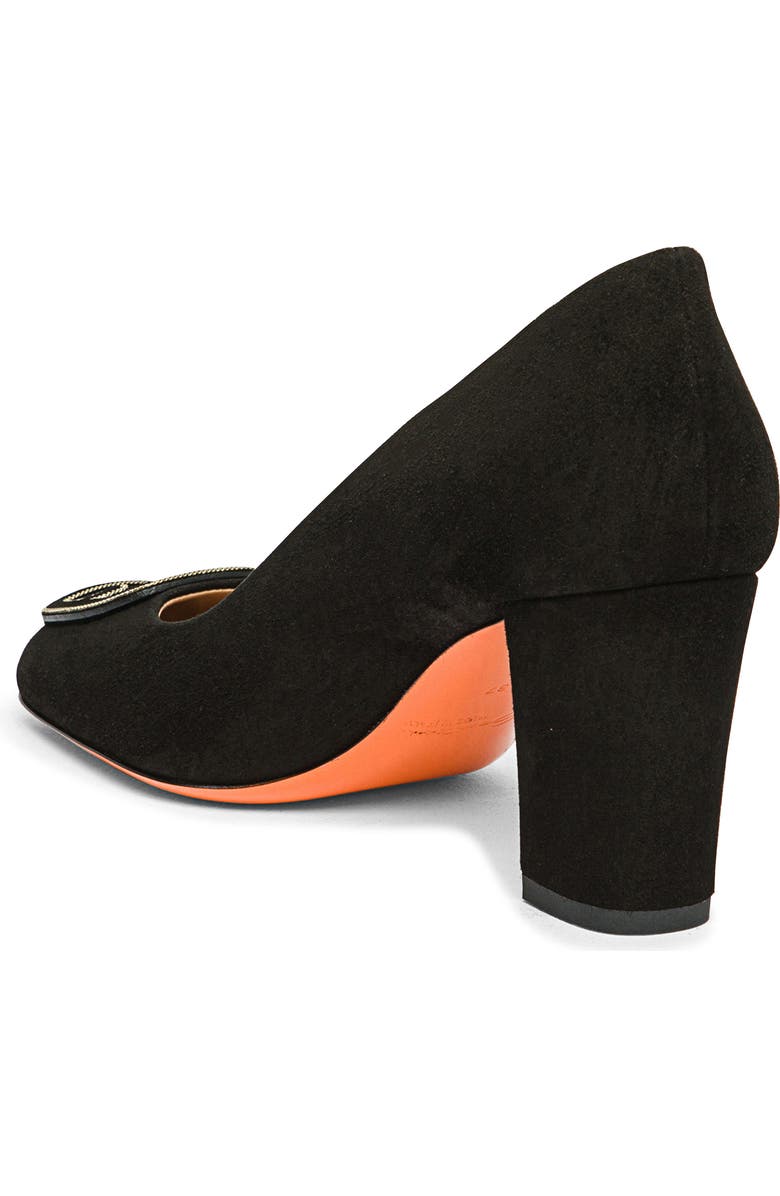Santoni Suede High-Heel Pump, Alternate, color, Black