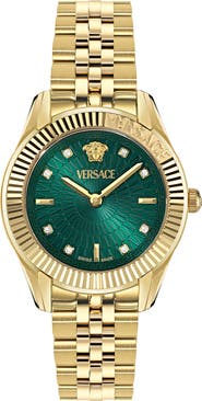Versace Greca Time Diamond Bracelet Watch, 30mm