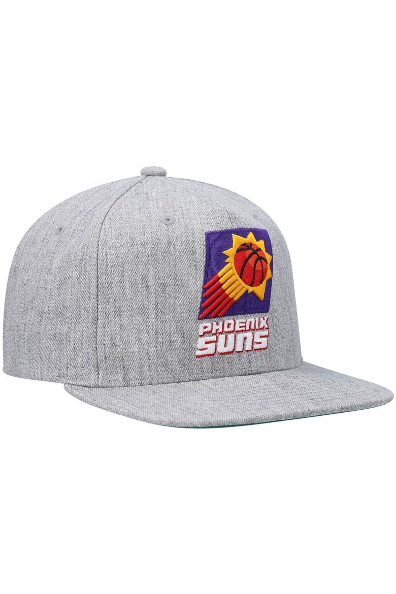 Men's Mitchell & Ness Heathered Gray Phoenix Suns Hardwood Classics Team 2.0 Snapback Hat, Alternate, color, Heather Gray
