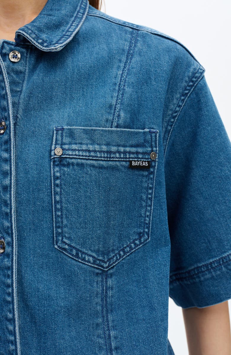 Bayeas Zephyrine Denim Button-Up Shirt, Alternate, color, 
