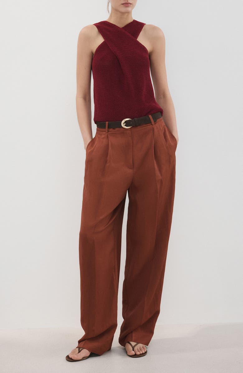 MANGO Knit Sleeveless Top, Alternate, color, Maroon