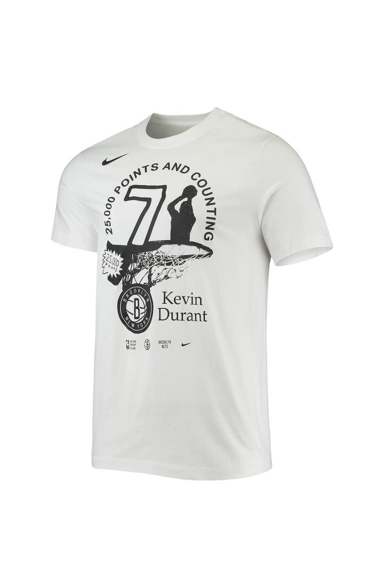 Nike Men's Nike Kevin Durant White Brooklyn Nets 25K Points T-Shirt, Alternate, color, 