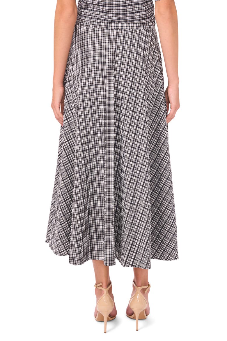 Plaid Full Maxi Skirt, Alternate, color, RICH BLACK