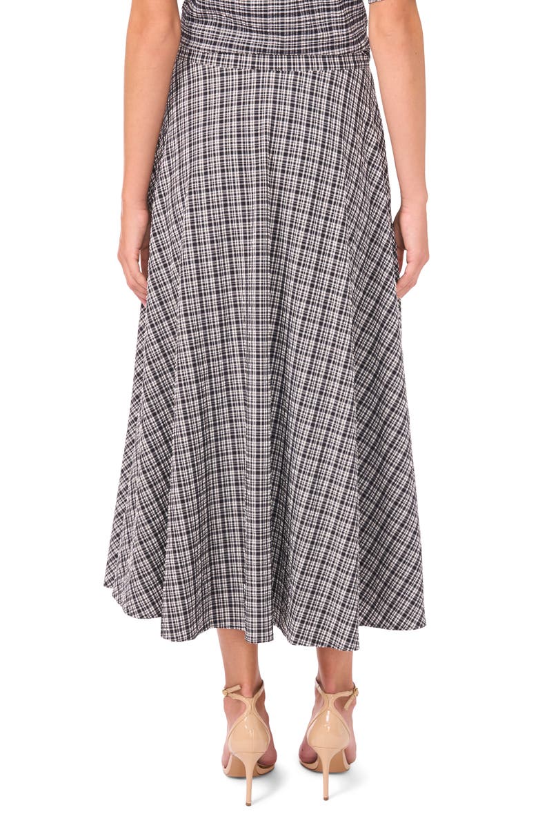 Vince Camuto Plaid Full Maxi Skirt, Alternate, color, Rich Black
