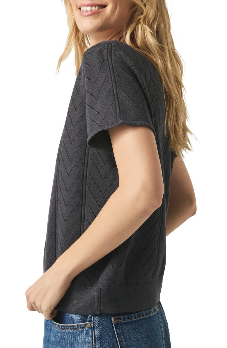 Splendid Sabrina Pointelle Short Sleeve Sweater, Alternate, color, 