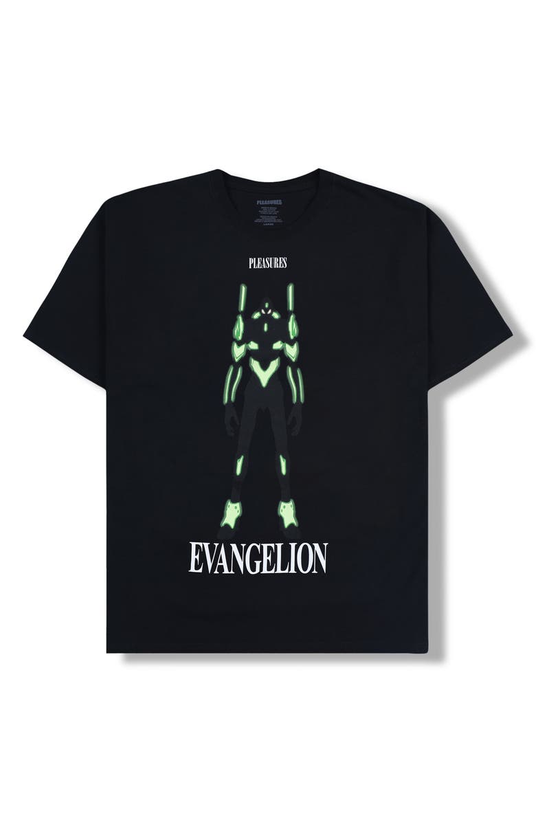 PLEASURES EVA 1 Evangelion Graphic T-Shirt, Alternate, color, Black