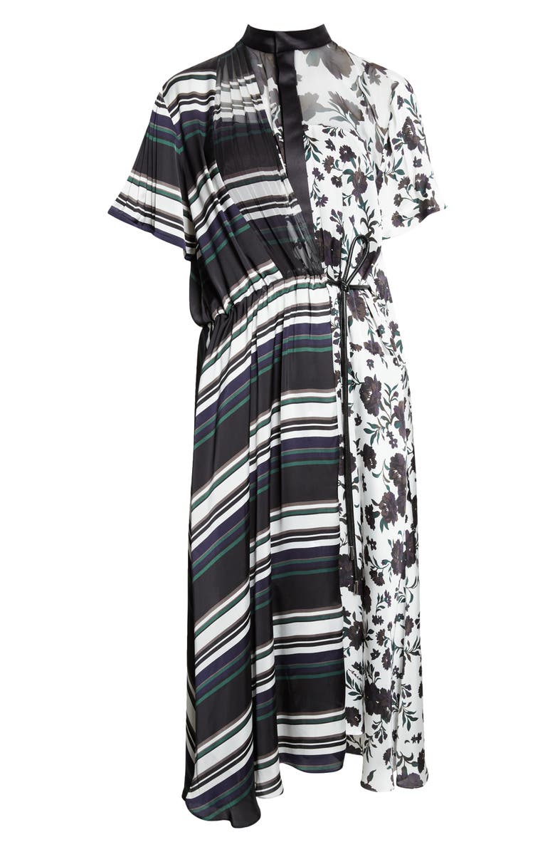Sacai Pattern Mix Dress, Main, color, White Multi