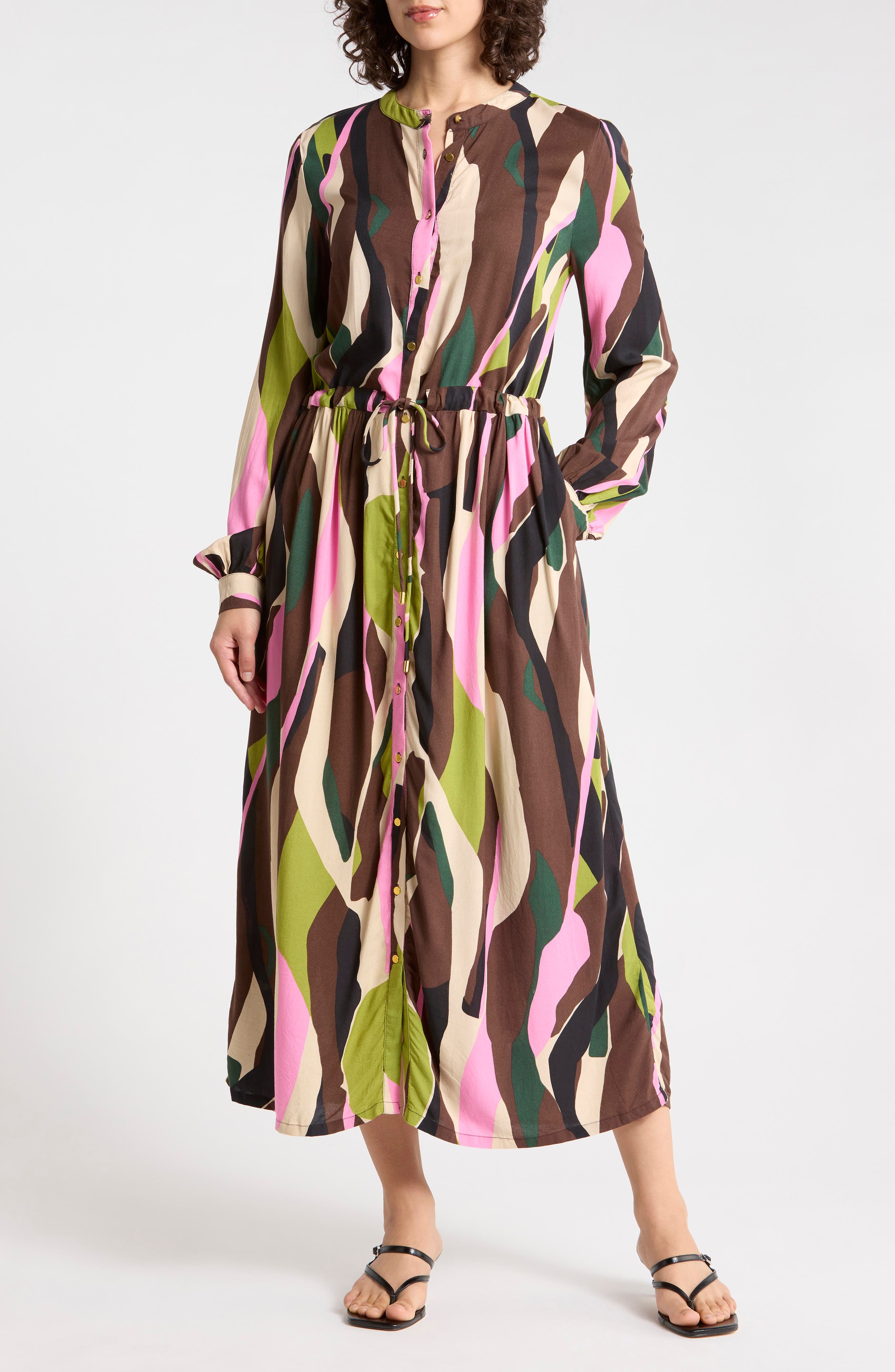 Long Sleeve Print Shirtdress