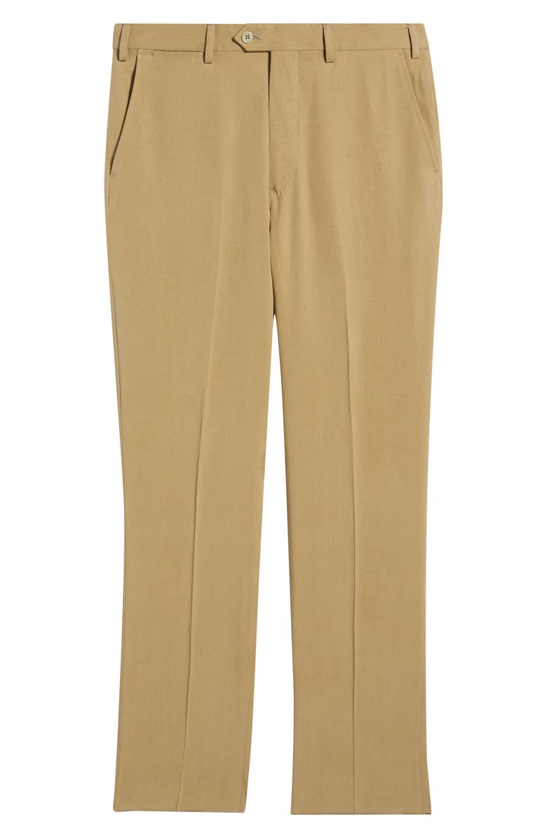 Emporio Armani Tan Flat Front Suit Pants, Alternate, color, Tan
